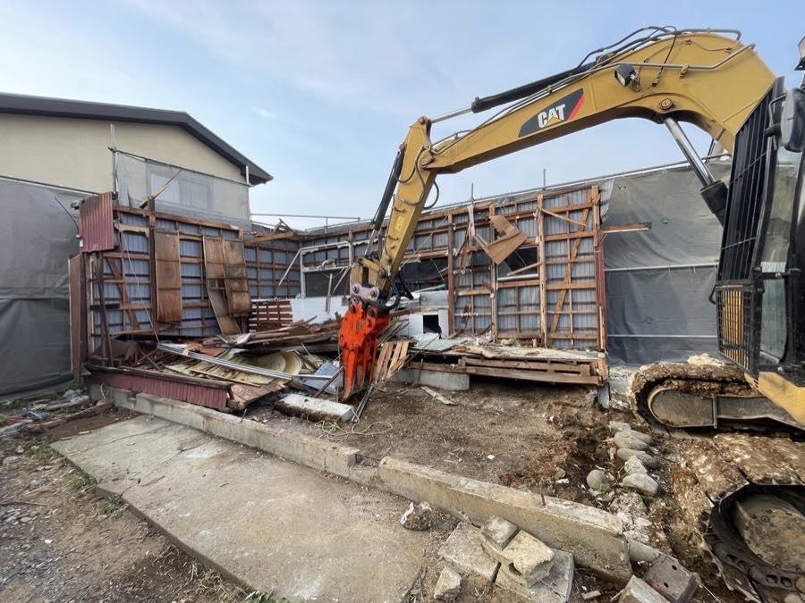 茅ヶ崎市での解体工事：解体中のようす